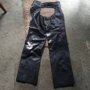 Black leather chaps